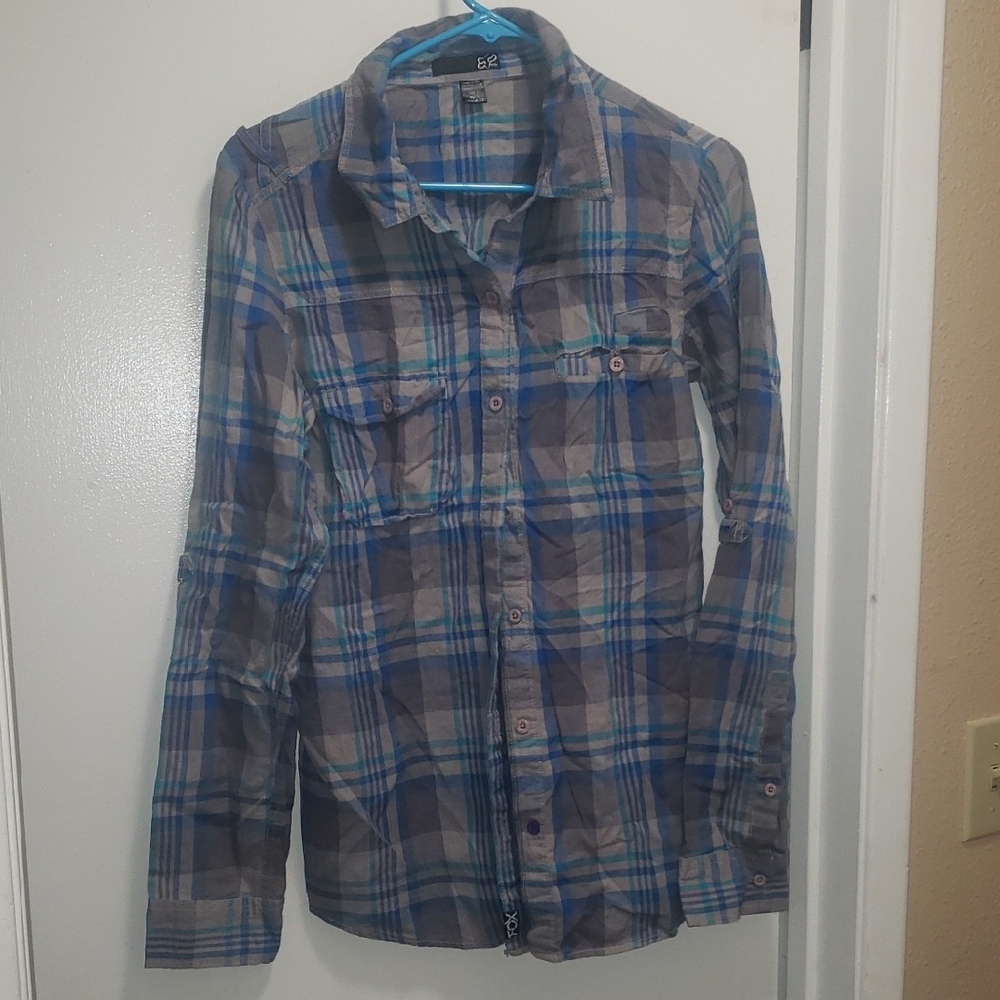 Fox Blue and Gray Plaid Shirt